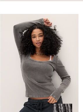 PINK Victoria's Secret vintage ribbed scooped long sleeve tee